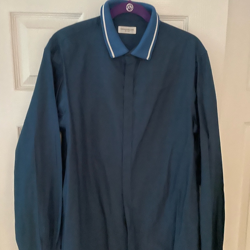 Tomorrowland Mens long sleeve cotton with knit collar